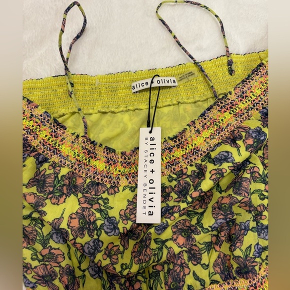 Alice + Olivia Dorothy Off Shoulder Floral Mini Dress Size 2 NWT - Picture 12 of 13